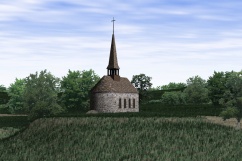 Reconstitution virtuelle de la chapelle Notre-Dame-de-Bon-Secours vers 1680