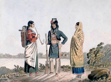 Un métis et ses deux épouses, vers 1825-1826
