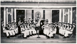 La fanfare du Collège Mathieu en février 1946