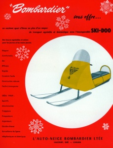 Sales brochure for an early-model snowmobile.