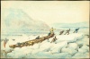 Hommes hissant une embarcation sur la glace, Québec, 1863 