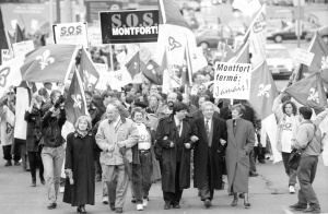 Protest march during Opération S.O.S. Montfort, March 22, 1997
