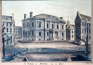 L'édifice de la maison de la Douane construit en 1836-1838, occupant l'emplacement de l'ancienne place du Marché (1676-1836)