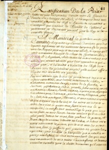 Extrait du traité de la Grande Paix de Montréal de 1701